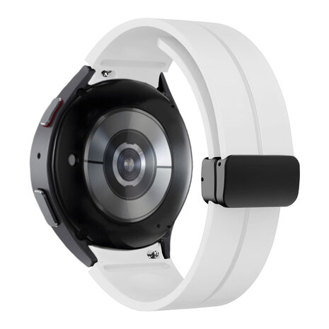 Bandz Bandz Samsung Galaxy Watch 7 - 40mm siliconen band met D-Buckle (wit)