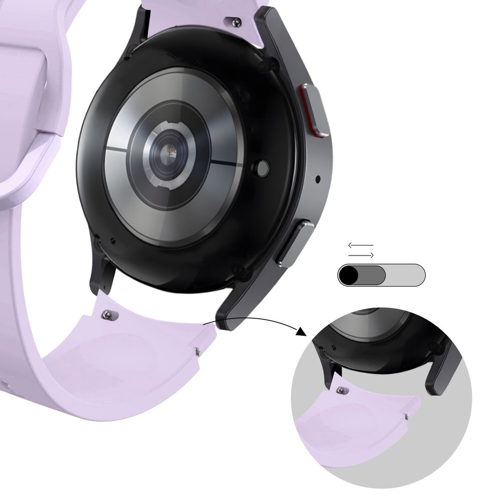 Bandz Bandz Samsung Galaxy Watch 7 - 40mm siliconen band 'Extreme' (lichtpaars)