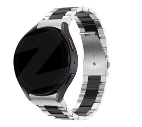 Bandz Bandz Samsung Galaxy Watch 7 - 40mm stalen band 'Classic' (zilver/zwart)