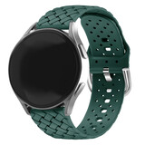 Strap-it® Samsung Galaxy Watch 7 - 44mm gevlochten siliconen bandje (donkergroen)