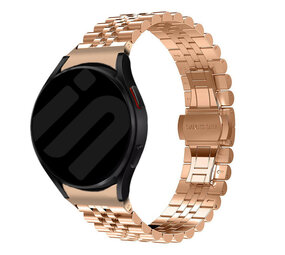 Strap-it® Samsung Galaxy Watch 7 - 44mm Jubilee stalen band (rosé goud) Strap-it® Samsung Galaxy Watch 7 - 44mm Jubilee stalen band (rosé goud)