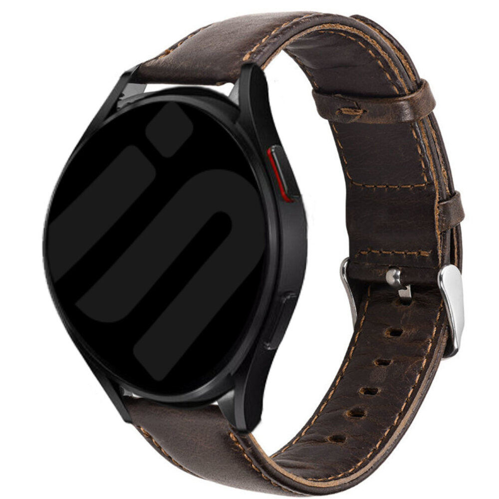 Strap-it® Strap-it Samsung Galaxy Watch 7 - 44mm leren bandje (donkerbruin) Strap-it® Strap-it Samsung Galaxy Watch 7 - 44mm leren bandje (donkerbruin)