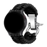 Strap-it® Samsung Galaxy Watch 7 - 44mm nylon rope bandje (zwart)