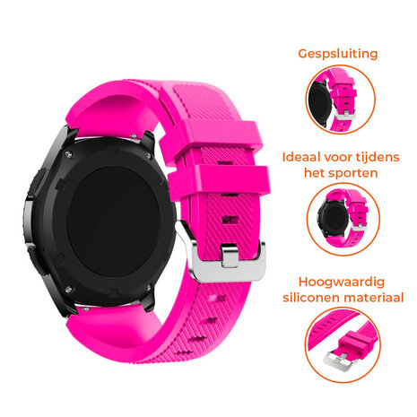 Strap-it® Strap-it Samsung Galaxy Watch 7 - 44mm siliconen bandje (knalroze) Strap-it® Strap-it Samsung Galaxy Watch 7 - 44mm siliconen bandje (knalroze)