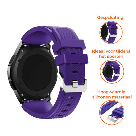 Strap-it® Strap-it Samsung Galaxy Watch 7 - 44mm siliconen bandje (paars) Strap-it® Strap-it Samsung Galaxy Watch 7 - 44mm siliconen bandje (paars)