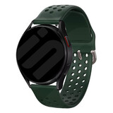 Strap-it® Samsung Galaxy Watch 7 - 44mm siliconen bandje met gaatjes (legergroen)