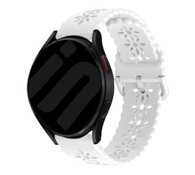 Strap-it® Samsung Galaxy Watch 7 - 44mm siliconen bandje met patroon (wit)