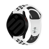 Strap-it® Samsung Galaxy Watch 7 - 44mm sport band (wit/zwart)