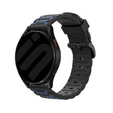 Strap-it® Samsung Galaxy Watch 7 - 44mm sport gesp band (zwart/blauw) Strap-it® Samsung Galaxy Watch 7 - 44mm sport gesp band (zwart/blauw)