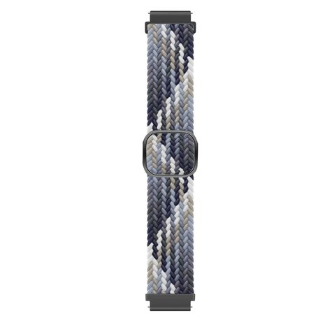 Strap-it® Strap-it Samsung Galaxy Watch 7 - 44mm verstelbaar geweven bandje (zwart/wit)