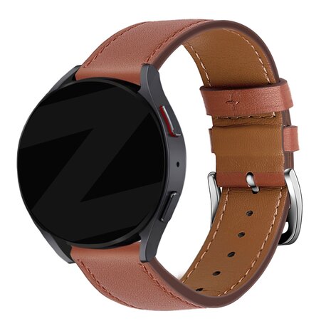 Bandz Bandz Samsung Galaxy Watch 7 44mm lederen band 'Deluxe' (bruin)
