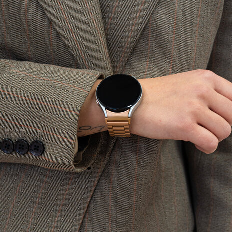 Strap-it® Strap-it Samsung Galaxy Watch 7 44mm 'One push' stalen band (roseÌ goud) Strap-it® Strap-it Samsung Galaxy Watch 7 44mm 'One push' stalen band (roseÌ goud)