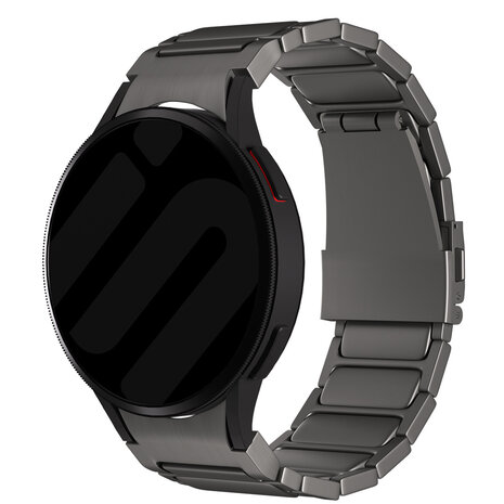 Samsung Galaxy Watch 7 44mm One push luxe titanium band grafiet Smartwatchbanden