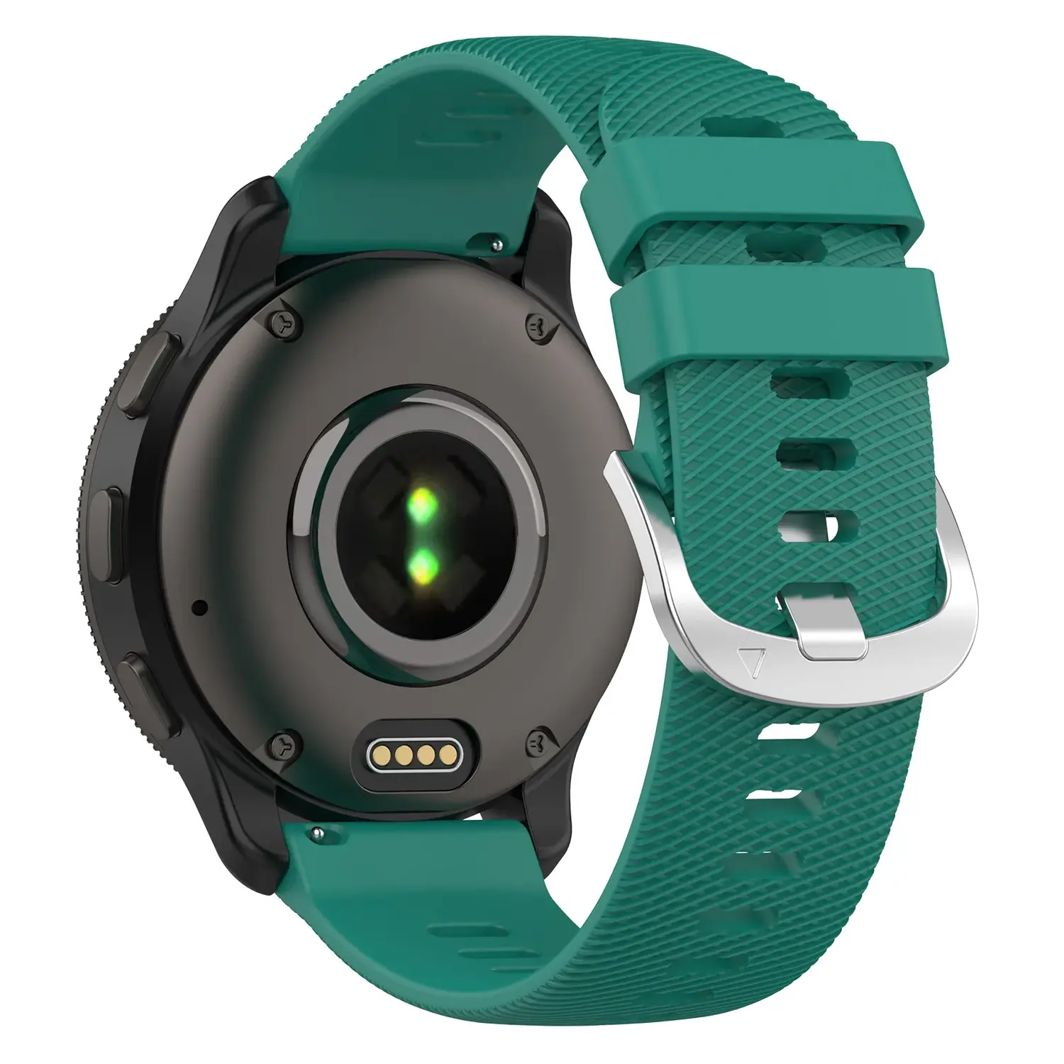 Strap it Strap it Coros Apex 42mm siliconen bandje dennengroen