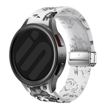 Strap-it® Transparent Flower Samsung Galaxy Watch FE magnetisch bandje