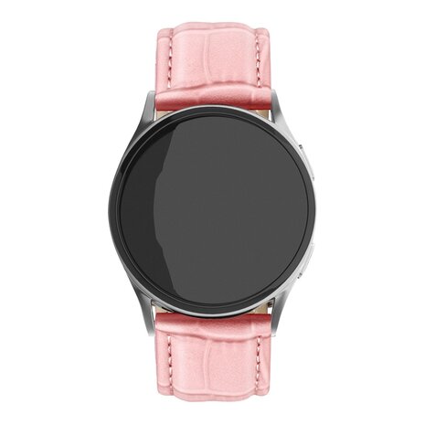Strap-it® Strap-it Samsung Galaxy Watch FE leather crocodile grain bandje (zand roze) Strap-it® Strap-it Samsung Galaxy Watch FE leather crocodile grain bandje (zand roze)