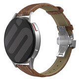 Strap-it® Samsung Galaxy Watch FE luxe leren bandje (bruin)