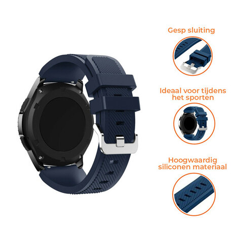 Strap-it® Strap-it Samsung Galaxy Watch FE siliconen bandje (donkerblauw)