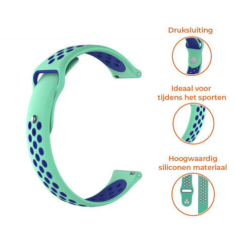 Strap-it® Strap-it Samsung Galaxy Watch FE sport band (aqua/blauw)