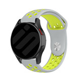 Strap-it® Samsung Galaxy Watch FE sport band (grijs/geel)