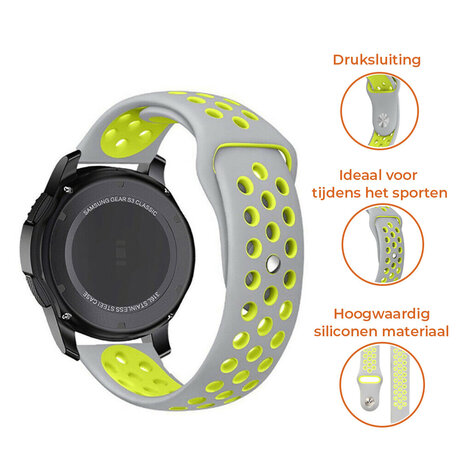 Strap-it® Strap-it Samsung Galaxy Watch FE sport band (grijs/geel)