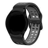 Strap-it® Samsung Galaxy Watch FE sport square bandje (zwart/grijs)