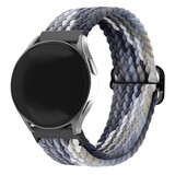 Strap-it® Samsung Galaxy Watch FE verstelbaar geweven bandje (zwart/wit)
