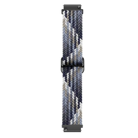 Strap-it® Strap-it Samsung Galaxy Watch FE verstelbaar geweven bandje (zwart/wit)