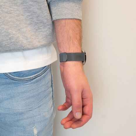 Bandz Bandz Samsung Galaxy Watch FE Milanese loop band (grijs)