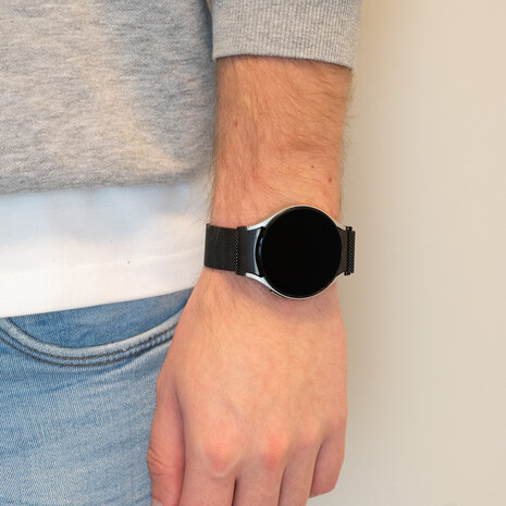 Bandz Bandz Samsung Galaxy Watch FE Milanese loop band (zwart)