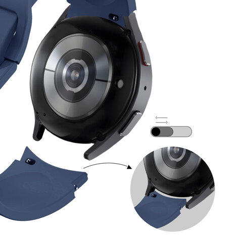 Bandz Bandz Samsung Galaxy Watch FE siliconen band 'Extreme' (donkerblauw)