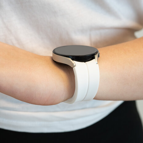 Bandz Bandz Samsung Galaxy Watch FE siliconen band 'Extreme' (wit)