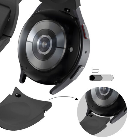 Bandz Bandz Samsung Galaxy Watch FE siliconen band 'Extreme' (zwart)