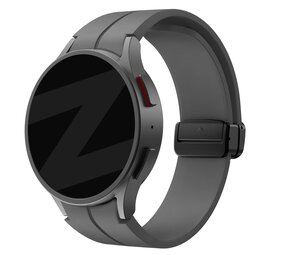 Bandz Bandz Samsung Galaxy Watch FE siliconen band met D-Buckle (donkergrijs)