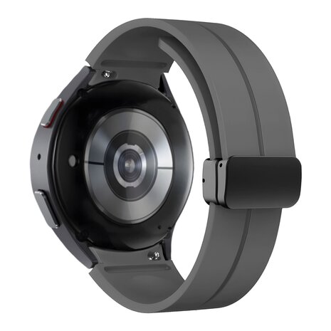 Bandz Bandz Samsung Galaxy Watch FE siliconen band met D-Buckle (donkergrijs)
