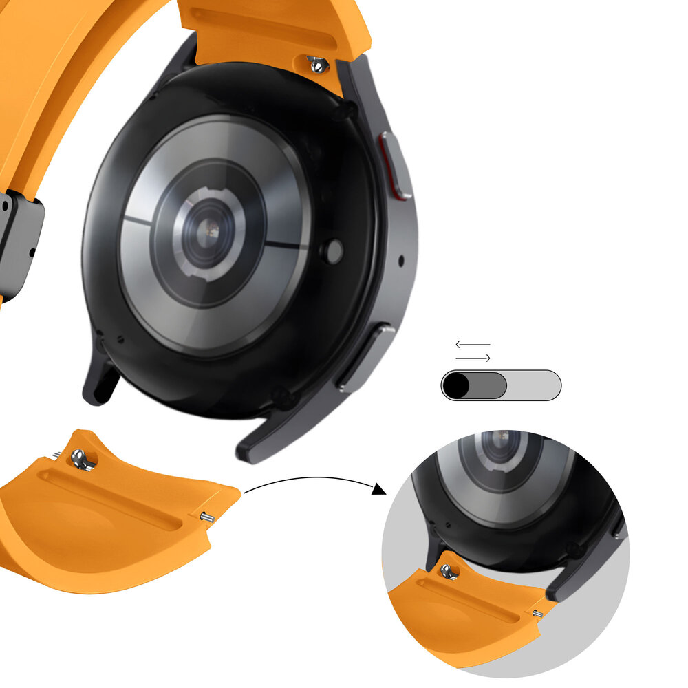 Bandz Bandz Samsung Galaxy Watch FE siliconen band met D-Buckle (geel)