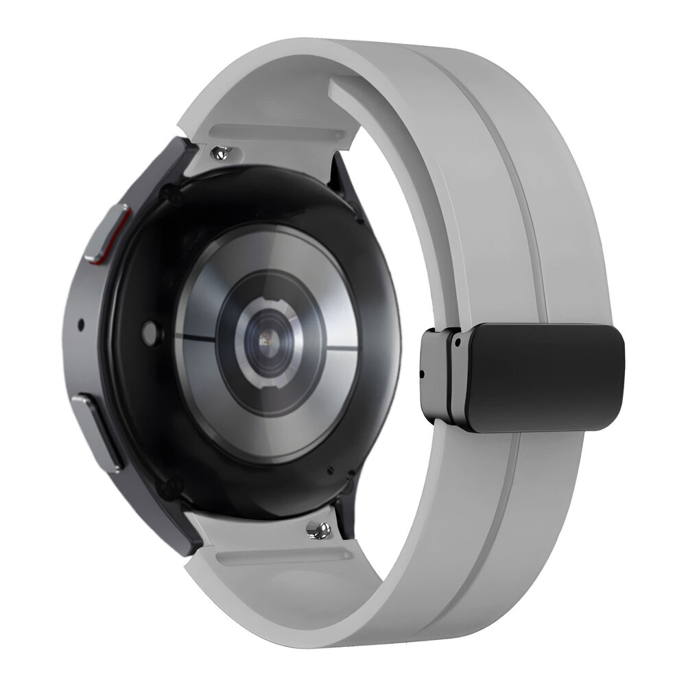 Bandz Bandz Samsung Galaxy Watch FE siliconen band met D-Buckle (grijs)