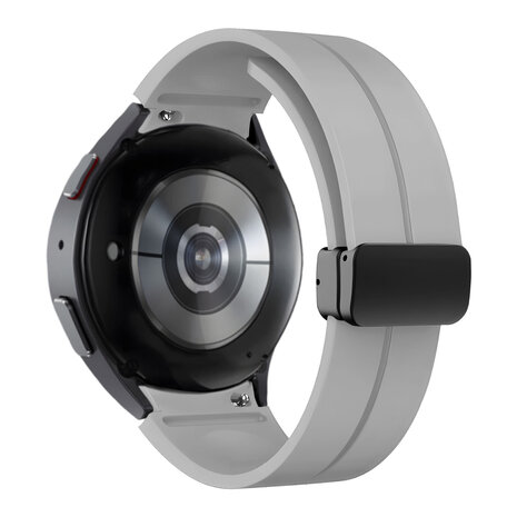Bandz Bandz Samsung Galaxy Watch FE siliconen band met D-Buckle (grijs)
