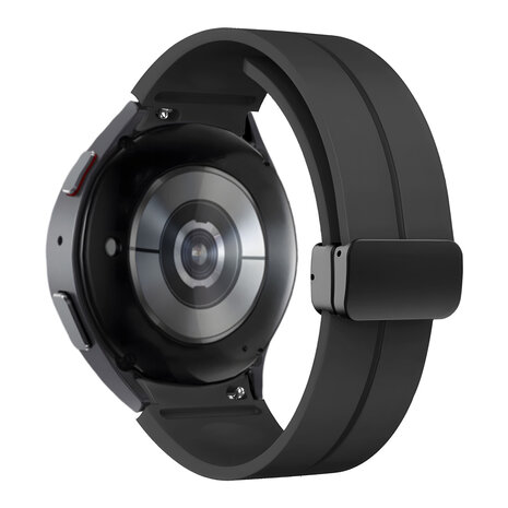 Bandz Bandz Samsung Galaxy Watch FE siliconen band met D-Buckle (zwart)