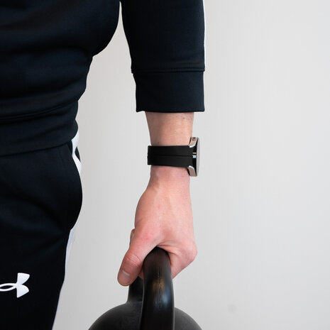 Bandz Bandz Samsung Galaxy Watch FE siliconen band met D-Buckle (zwart)