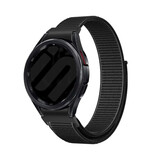 Strap-it® Samsung Galaxy Watch FE 'One push' nylon band (zwart)