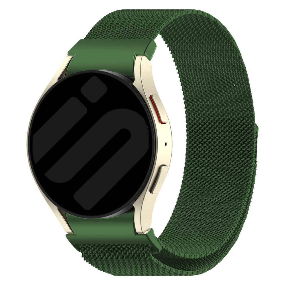 Strap-it® Strap-it Samsung Galaxy Watch FE 'One push' Milanese band (groen) Strap-it® Strap-it Samsung Galaxy Watch FE 'One push' Milanese band (groen)