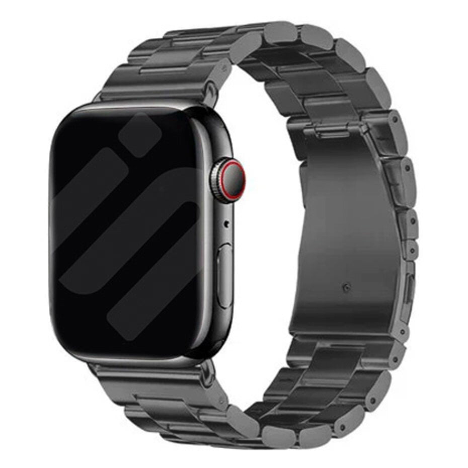 Strap-it Apple Watch stalen band (donkergrijs)
