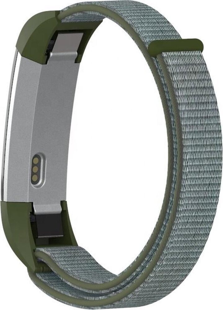 Strap-it® Strap-it Fitbit Alta / Alta HR nylon bandje (grijs-groen)
