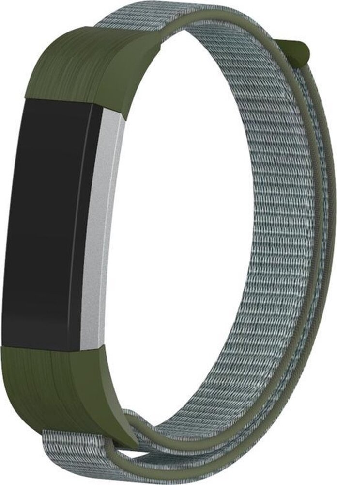 Strap-it® Strap-it Fitbit Alta / Alta HR nylon bandje (grijs-groen)