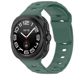 Strap-it® Samsung Galaxy Watch Ultra outdoor siliconen bandje (donkergroen)