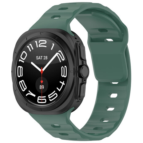 Strap-it® Strap-it Samsung Galaxy Watch Ultra outdoor siliconen bandje (donkergroen)