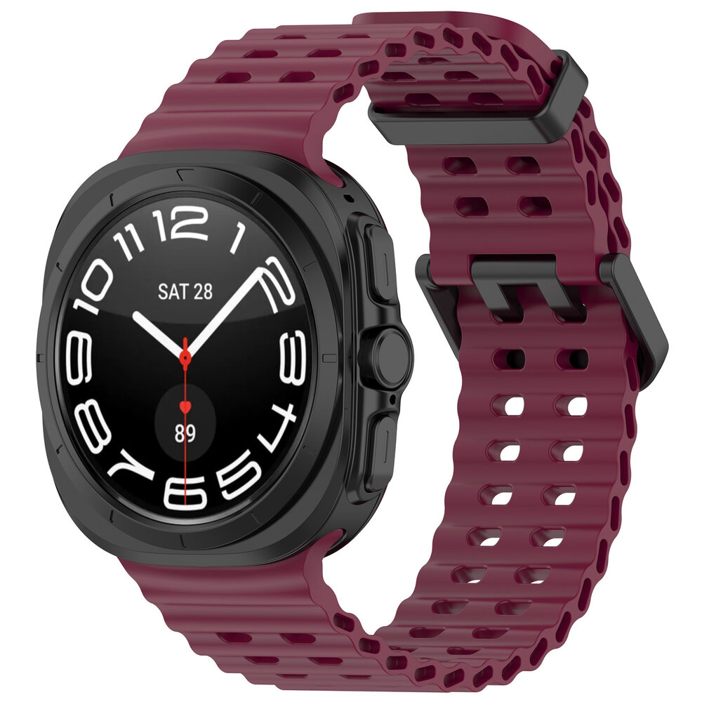 Strap-it® Strap-it Samsung Galaxy Watch Ultra Ocean bandje (wijnrood)