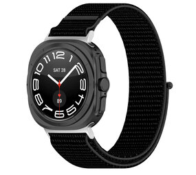 Strap-it® Samsung Galaxy Watch Ultra nylon band (zwart) Strap-it® Samsung Galaxy Watch Ultra nylon band (zwart)