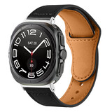 Strap-it® Samsung Galaxy Watch Ultra leren band (zwart)